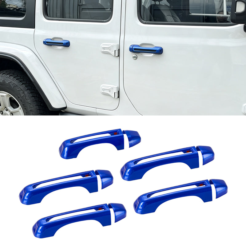 ABS Gloss Black Exterior Door Handle Covers (5-Pack) for Jeep Wrangler JL JLU 4xe & Gladiato JT