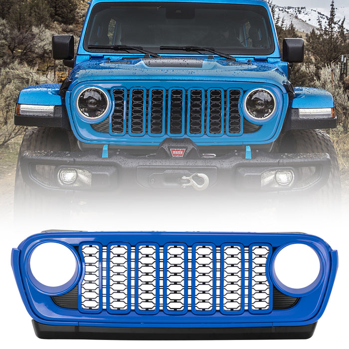 Modular ABS Jeep Front Grille | Fits '18-'25 Jeep Wrangler JL JLU 4xe & Gladiator | Available in 5 Colors