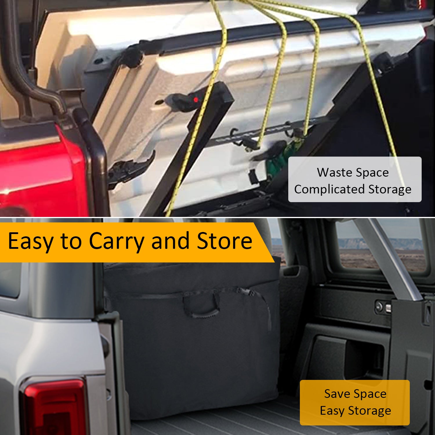 Hard Top Freedom Panel Storage Bag for 2021-2026 Ford Bronco Front Hardtop Organizer Bag