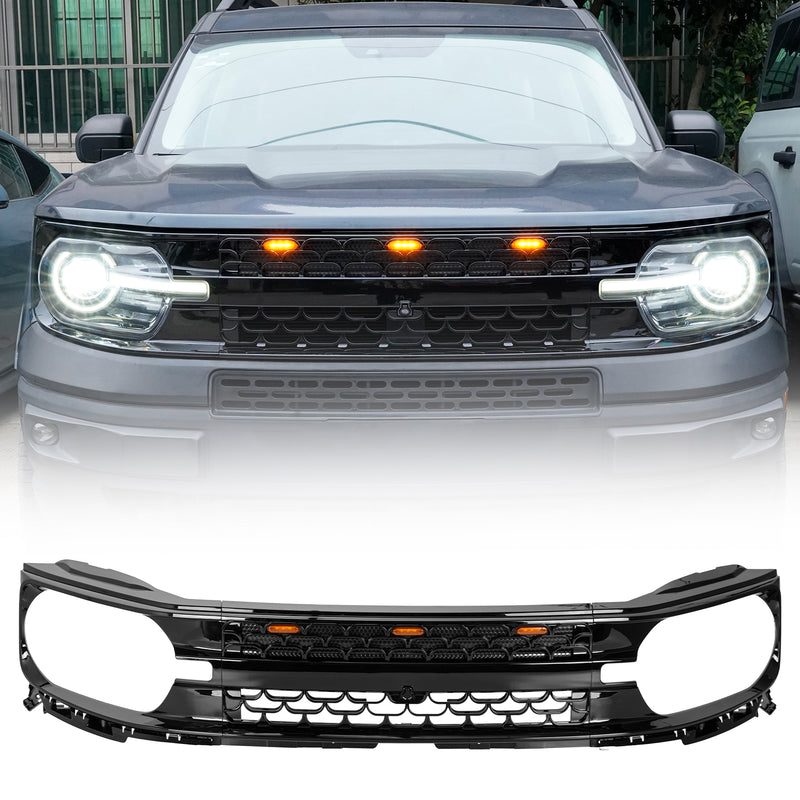 Leviathan Series Matte Front Grille with Amber LEDs for 2020-2026 Bronco Sport