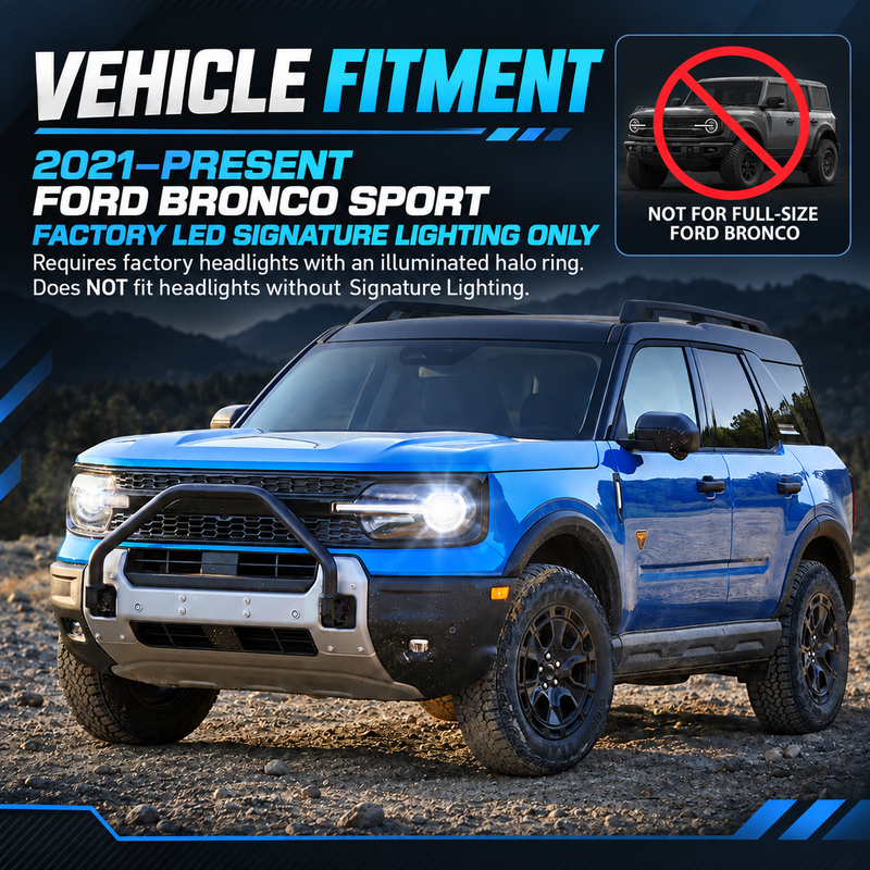 LED Headlight Assemblies with DRL & Turn Signals for 2021–Present Ford Bronco Sport (Pair)