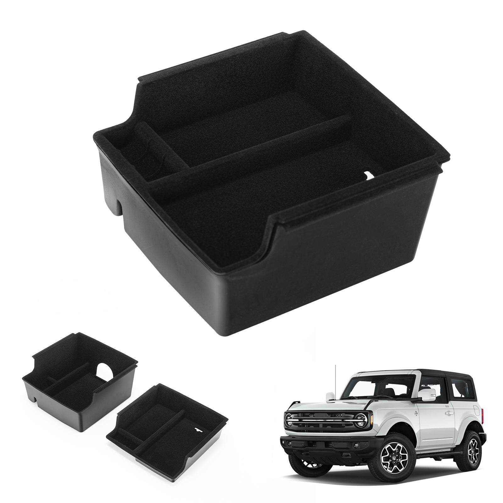 Center Console Storage Organizer for 2021-2024 Ford Bronco (Not compatible for Bronco Sport)