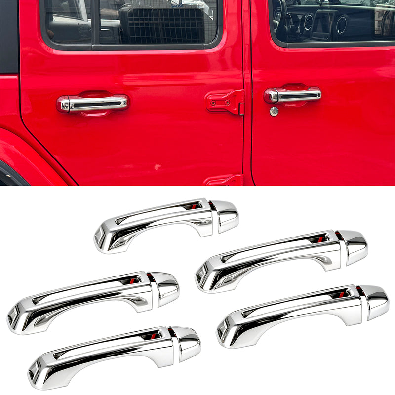 ABS Gloss Black Exterior Door Handle Covers (5-Pack) for Jeep Wrangler JL JLU 4xe & Gladiato JT