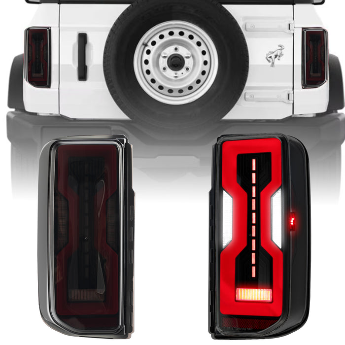 Ford Bronco LED Tail Lights ABS - Plastic Smoked and Clear