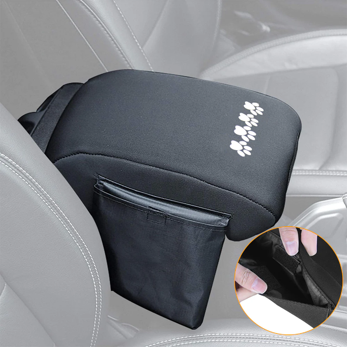 2018-2023 Jeep Wrangler JL/JLU & 2019-2023 Jeep Gladiator JT Console Armrest Cover with Dog Paw Prints Storage Bag