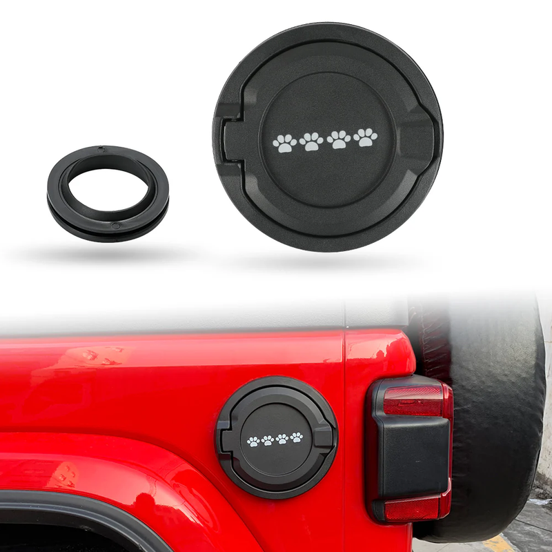 Gas Cap Cover & Fuel Doors with Pattern for 2018-2025 Wrangler JL JLU 4xe
