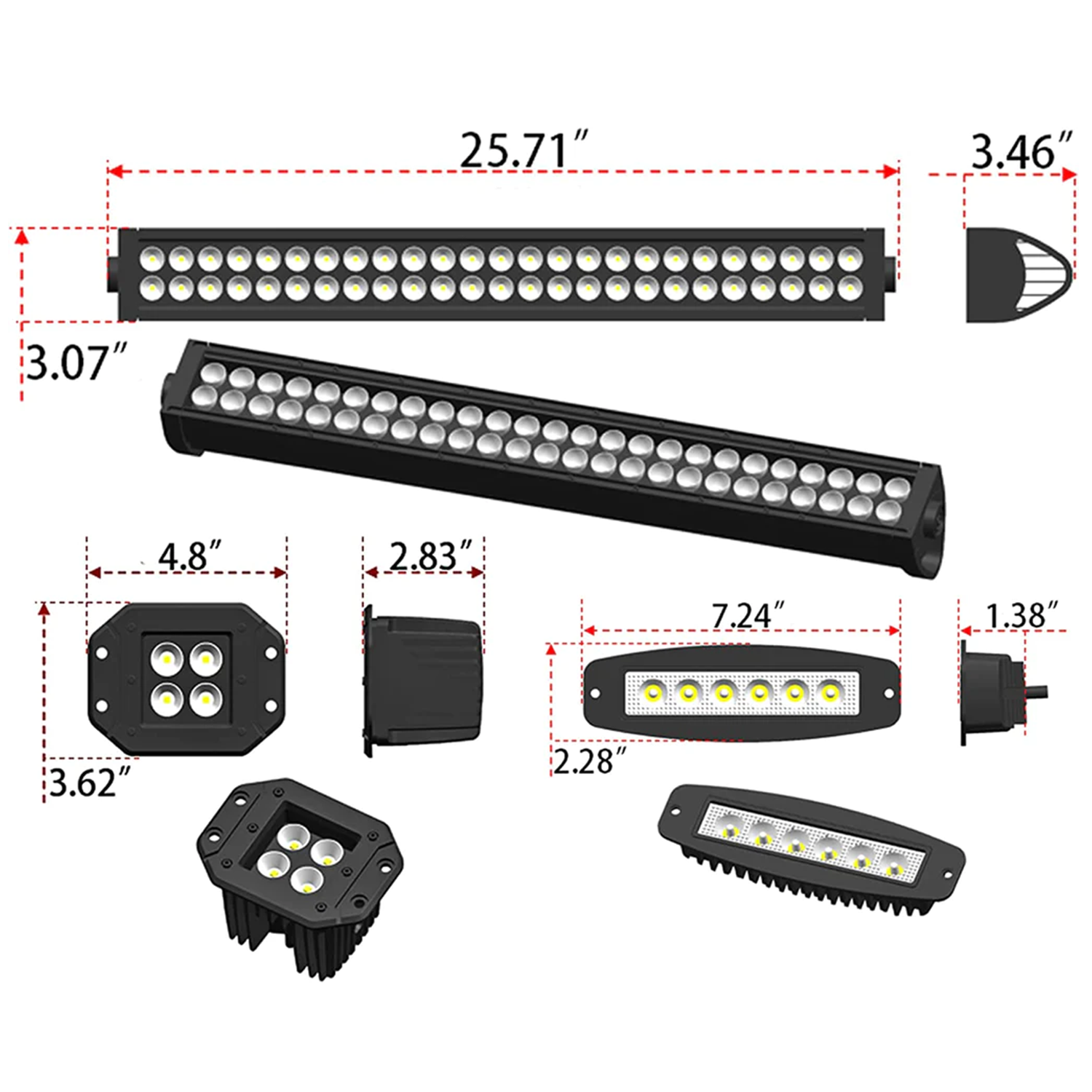 Jeep Front & Rear Bumper with Winch Plate & LED Lights & D-Rings Combo Kits For 2007-2018 Wrangler JK/JKU