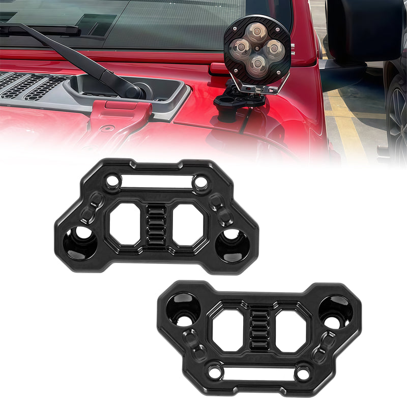 Front A-Pillar Off-Road Single/Dual Light Mounting Brackets for 2018+ Jeep Wrangler JL/JLU 4xe Jeep Gladiator JT