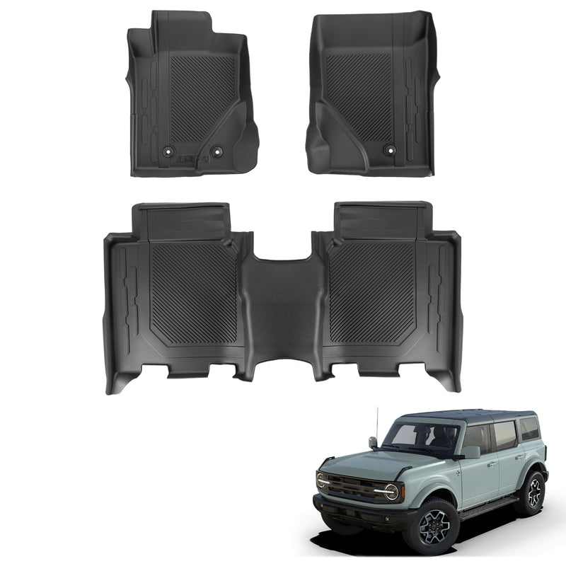 Front & Rear Floor Mats for 2021-2025 Ford Bronco 4-Door