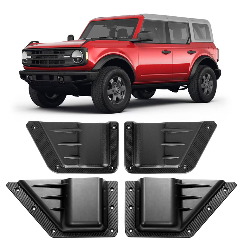 Front and Rear Door ABS Black Handle Storage Box Expansion for 2021+ Ford Bronco 4 Door (4pcs)