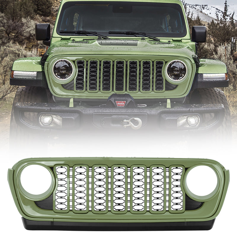 Modular ABS Jeep Front Grille | Fits '18-'25 Jeep Wrangler JL JLU 4xe & Gladiator | Available in 5 Colors