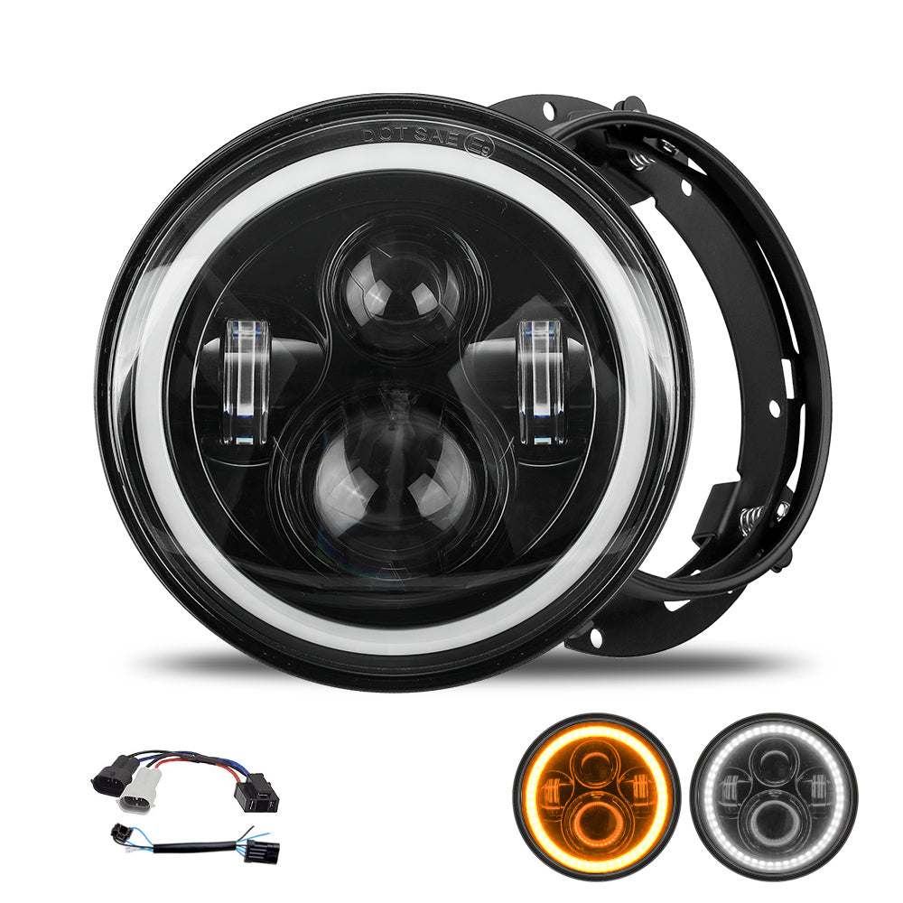 Harley-Davidson 7-inch LED Headlight with Integrated Turn Signals, DRLs, and Mounting Bracket Kit