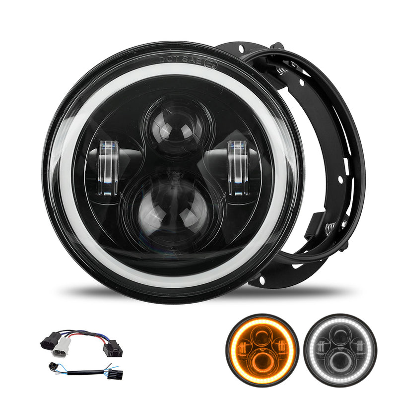 Harley-Davidson 7-inch LED Headlight with Integrated Turn Signals, DRLs, and Mounting Bracket Kit