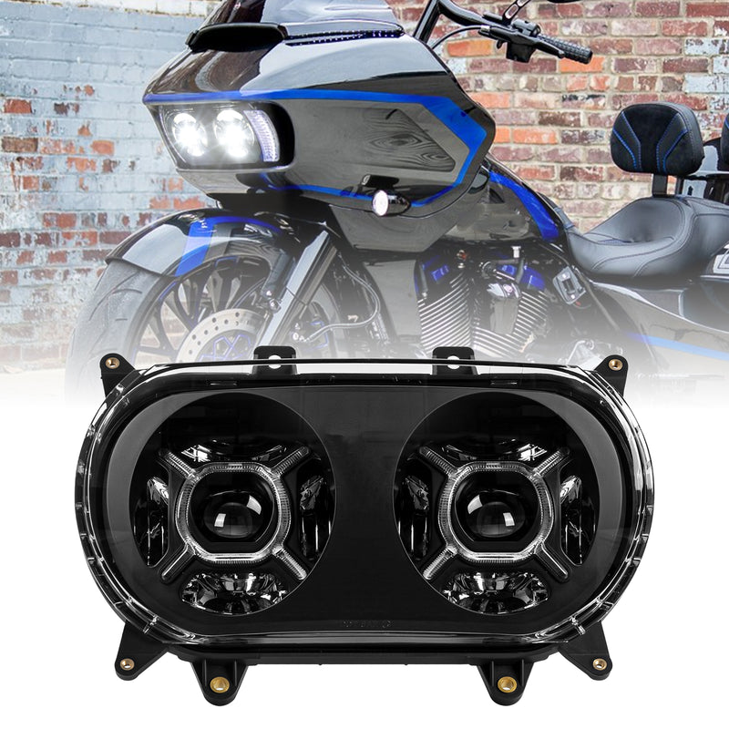 Harley-Davidson '15-'25 Road Glide 5.75" Black Lens Dual LED Projector Headlights