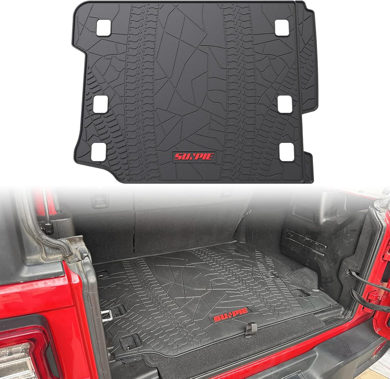 Heavy-Duty Rubber Cargo Mat for 2018–2026 Jeep Wrangler JLU 4-Door – Non-Slip, Odorless Cargo Liner