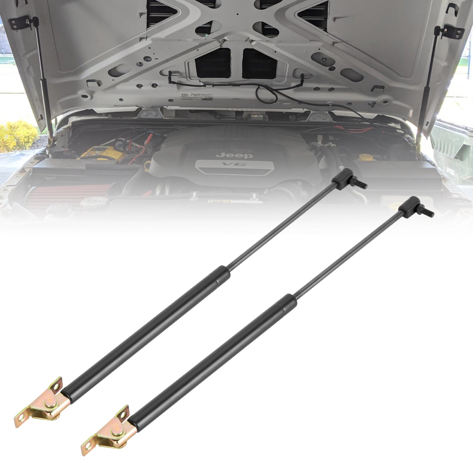Hood Lift Supports for '18-'26 Jeep Wrangler JL JLU 4xe and Jeep Gladiator JT (2pcs)