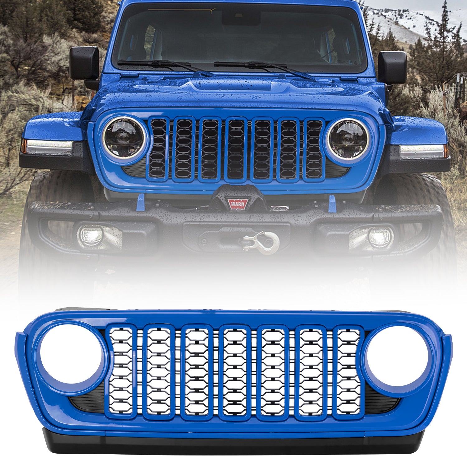 Modular ABS Front Grille Compatible with 2018–2026 Wrangler JL JLU