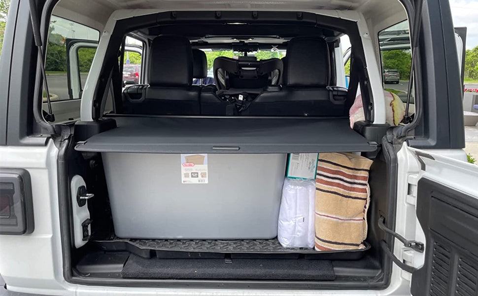 Retractable Cargo Cover for 2018-2023 Jeep Wrangler JLU 4-Door (Excl. 4xe & Soft Top)