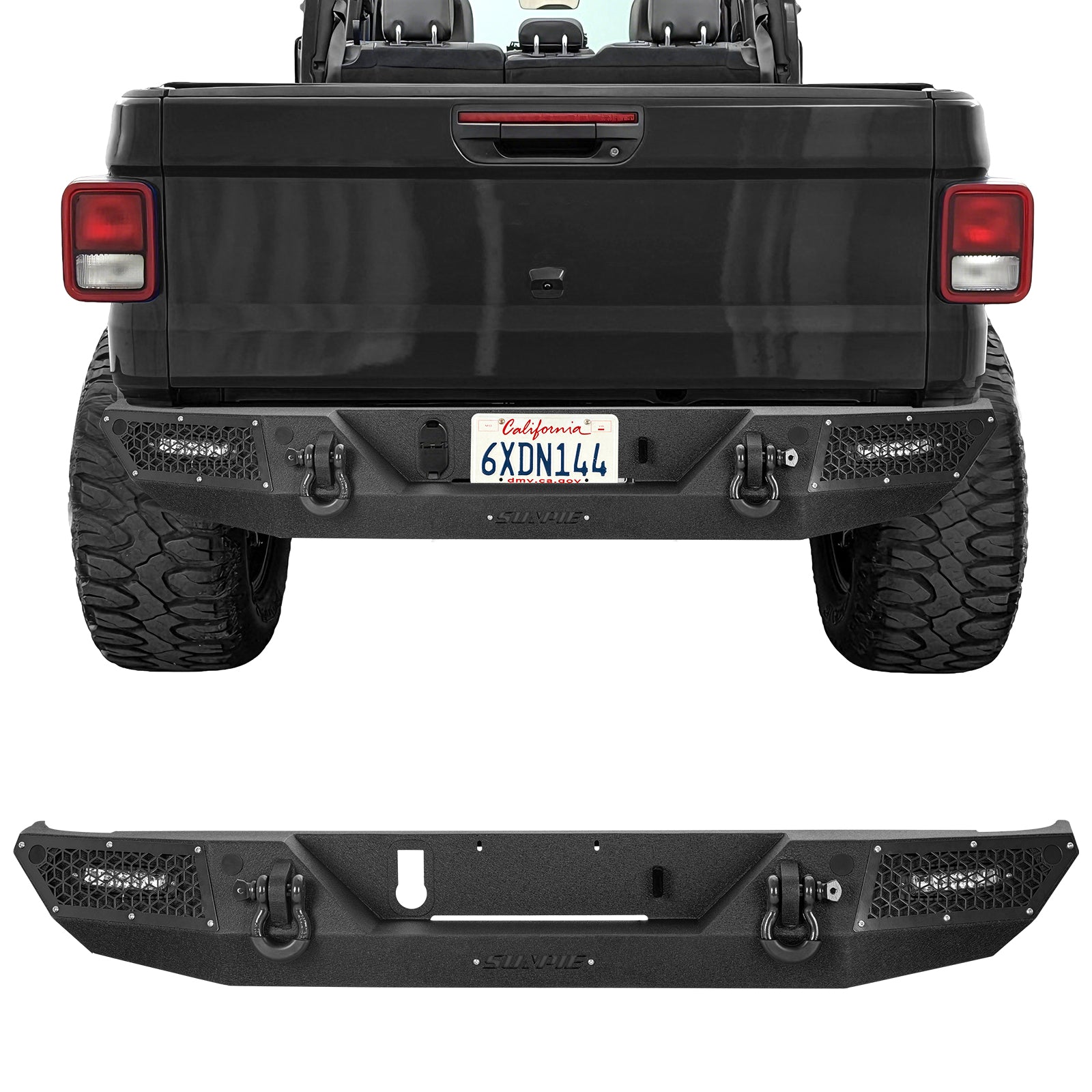 '19-'26 Jeep Gladiator JT Heavy-Duty Carbon Steel Rear Bumper (6 Colors Available)