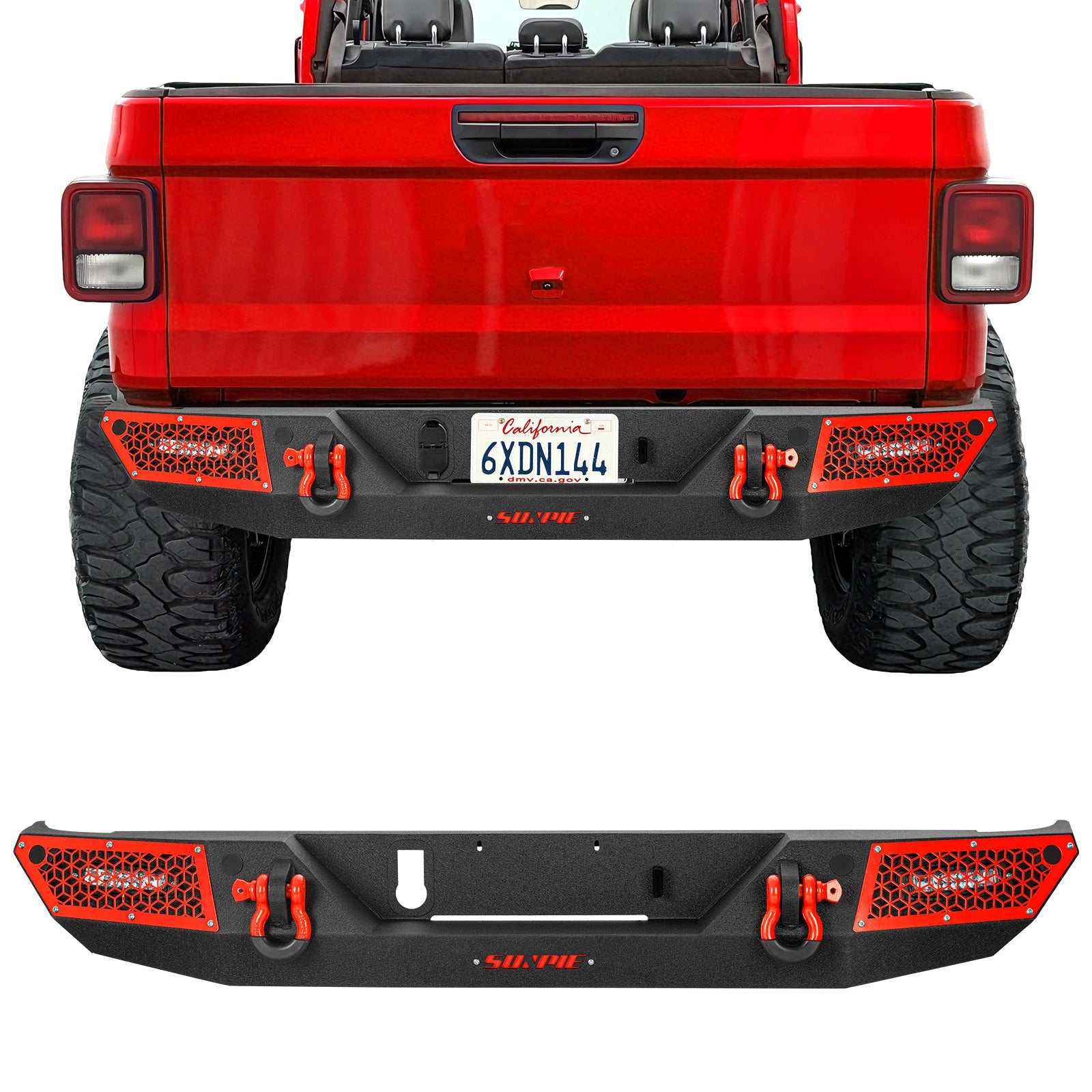 '19-'26 Jeep Gladiator JT Heavy-Duty Carbon Steel Rear Bumper (6 Colors Available)