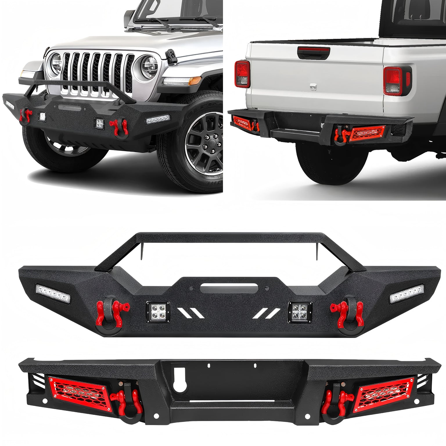 Front And Rear Bumpers Jeep Wrangler JK JL JT Front & Rear Bumpers Combo Kits — Sunpie