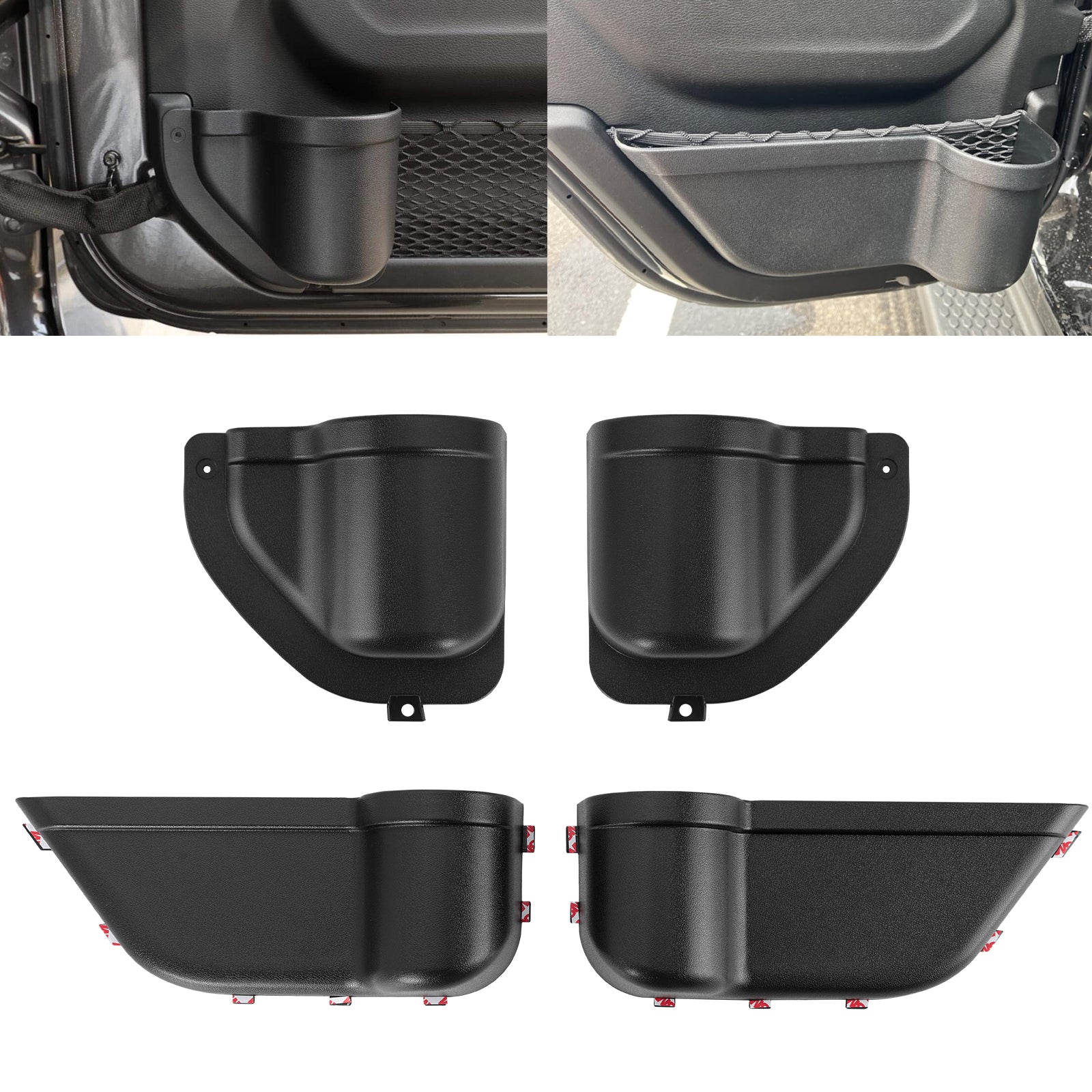Jeep ABS Front & Rear Door Storage Box for '18-'26 Jeep Wrangler JL JLU 4XE and Gladiator JT
