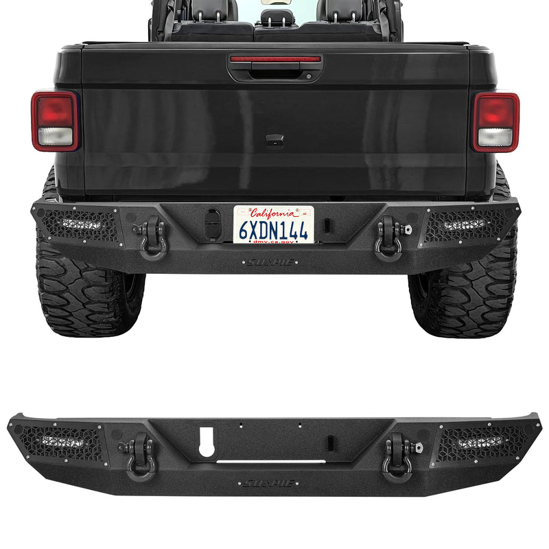 '19-'26 Jeep Gladiator JT Heavy-Duty Carbon Steel Rear Bumper (6 Colors Available)