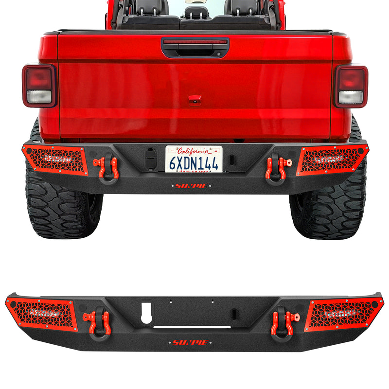'19-'26 Jeep Gladiator JT Heavy-Duty Carbon Steel Rear Bumper (6 Colors Available)