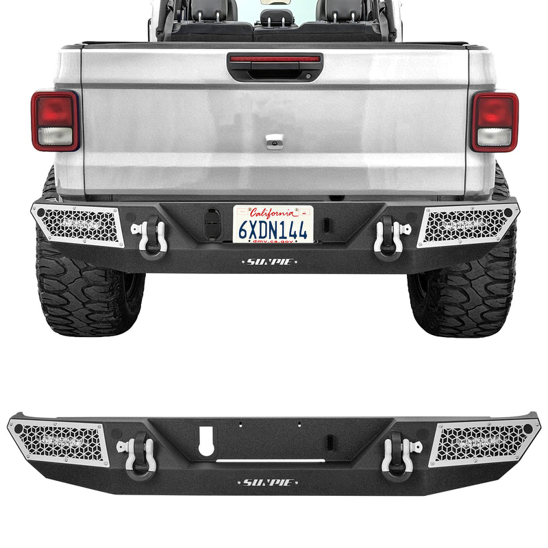 '19-'26 Jeep Gladiator JT Heavy-Duty Carbon Steel Rear Bumper (6 Colors Available)