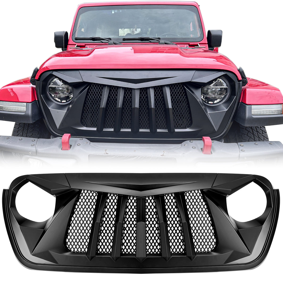 Jeep Grille (Bird of Prey) ABS Matte Black Mesh Grille for 2018-2026 J