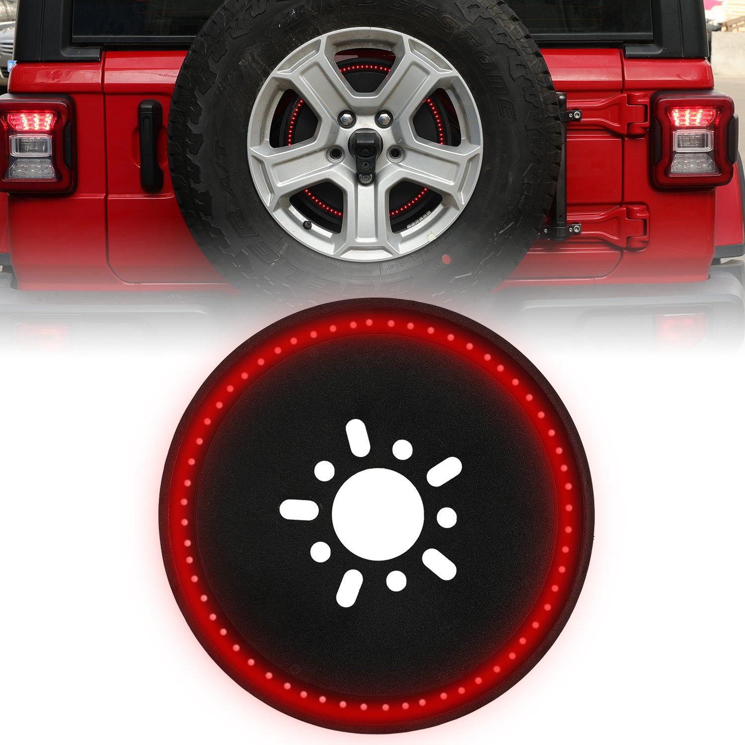 Jeep LED Spare Tire Third Brake Light for 2018-2026 Jeep Wrangler 4xe JL/JLU