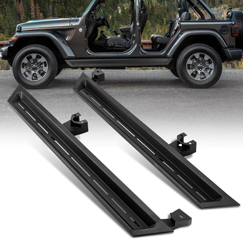 Jeep Running Boards Blade Series Carbon Steel Tubing for Jeep Wrangler 4xe JLU 4-Door (2018-2025）