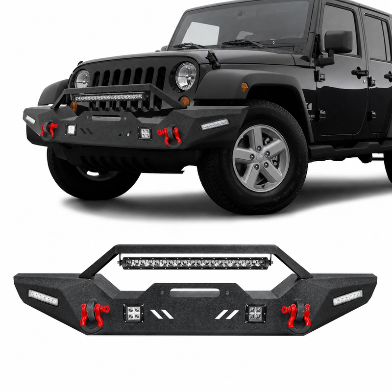'18-'26 Jeep Wrangler JL/JLU 4xe 2/4 Door Front & Rear Bumpers Combo Kit with Sensor Hole