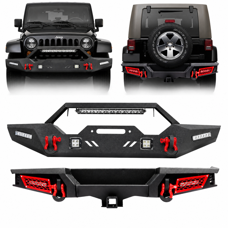Jeep Front & Rear Bumpers Combo Kits for 2007-2018 Jeep Wrangler JK/JKU