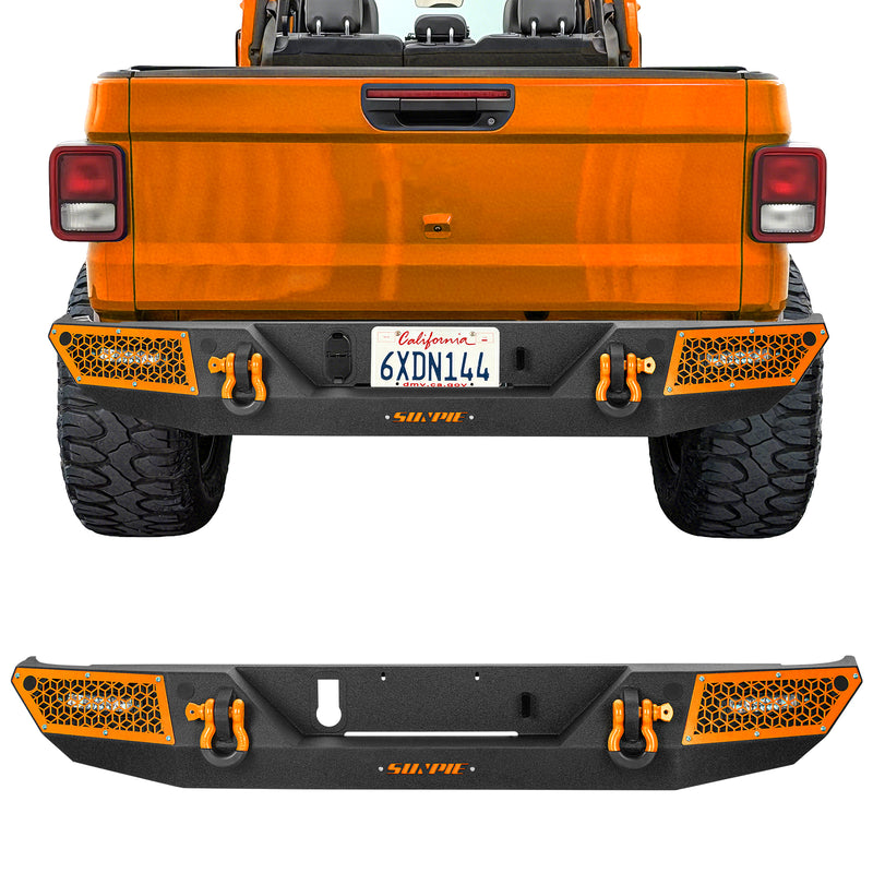 '19-'26 Jeep Gladiator JT Heavy-Duty Carbon Steel Rear Bumper (6 Colors Available)