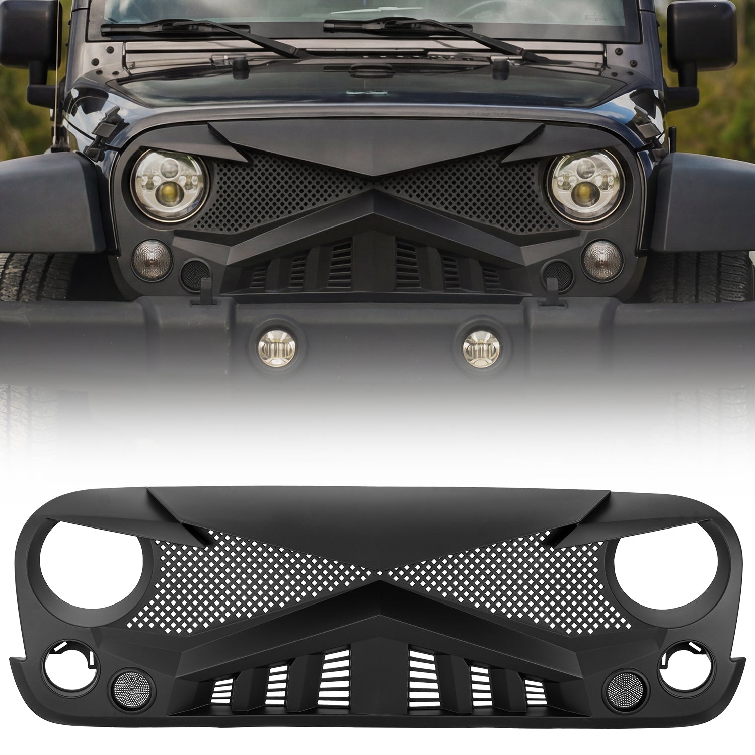 Knight Armor Front Grille for Jeep Wrangler JK (2007–2018)