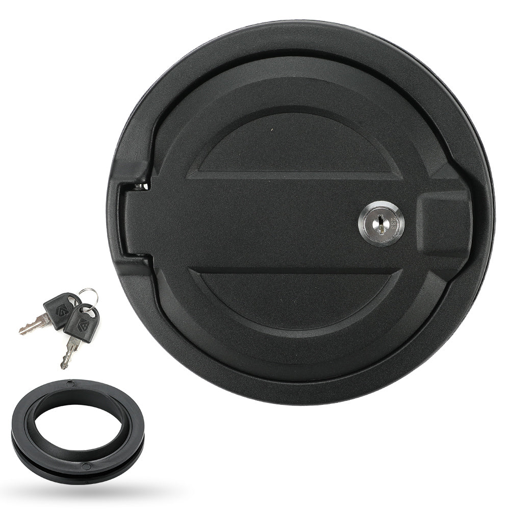 Locking Aluminum Fuel Filler Door Cover with key Accessories Compatible with 2018-2026 Jeep Wrangler 4xe JL JLU