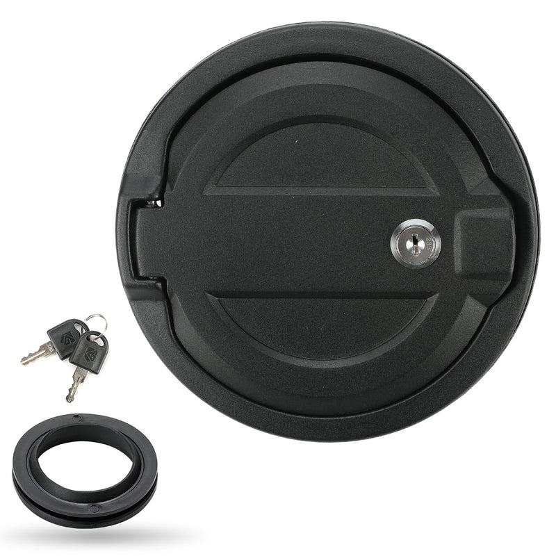 Locking Aluminum Fuel Filler Door Cover with key Accessories Compatible with 2018-2025 Jeep Wrangler 4xe JL JLU
