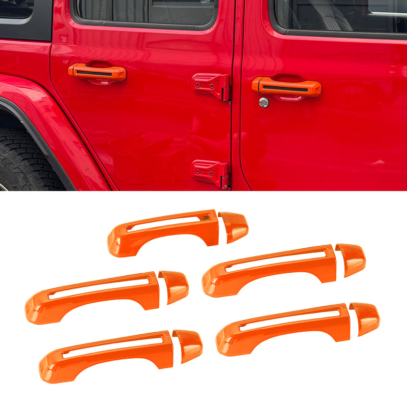 ABS Gloss Black Exterior Door Handle Covers (5-Pack) for Jeep Wrangler JL JLU 4xe & Gladiato JT