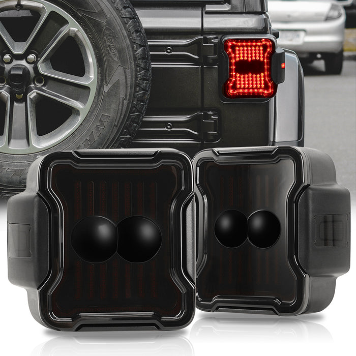 Smoked PC Lens LED Tail lights for 2018 - 2024 Jeep Wrangler JL/JLU