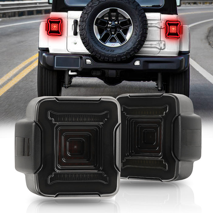 Matrix Sequential LED Tail Lights for 2018-2025 Jeep Wrangler 4xe JL/JLU (2pcs/set)