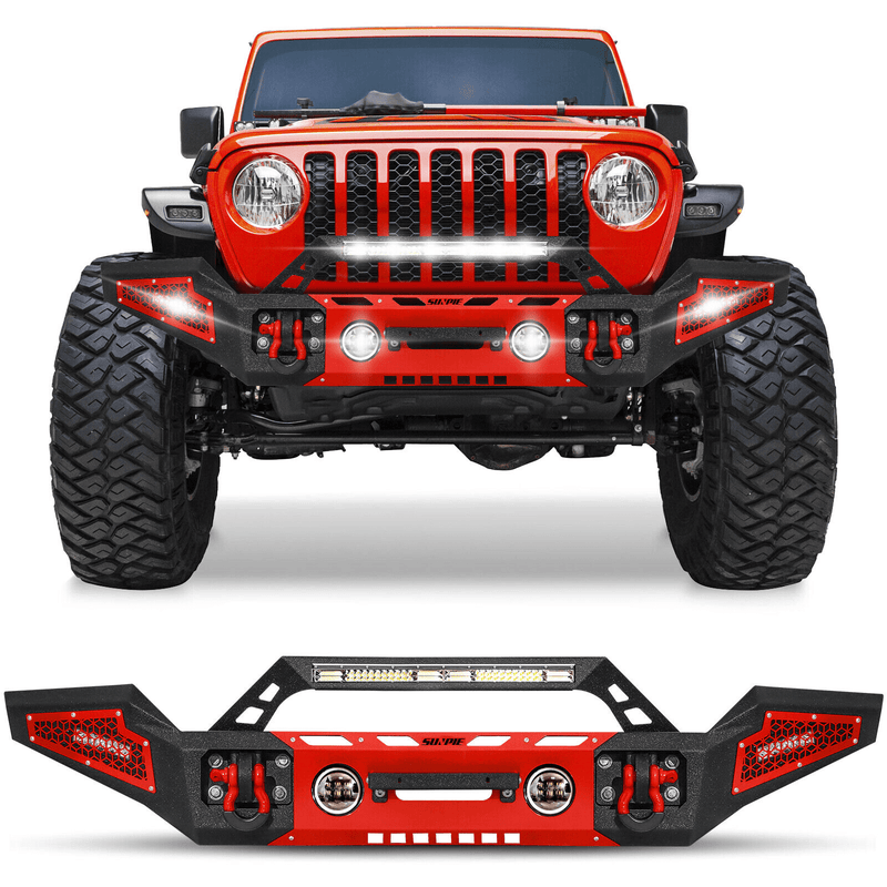 Sunpie B Model 2018+ Jeep Wrangler JL/JLU 4xe Front & Rear Bumper Combo with License Plate Holder