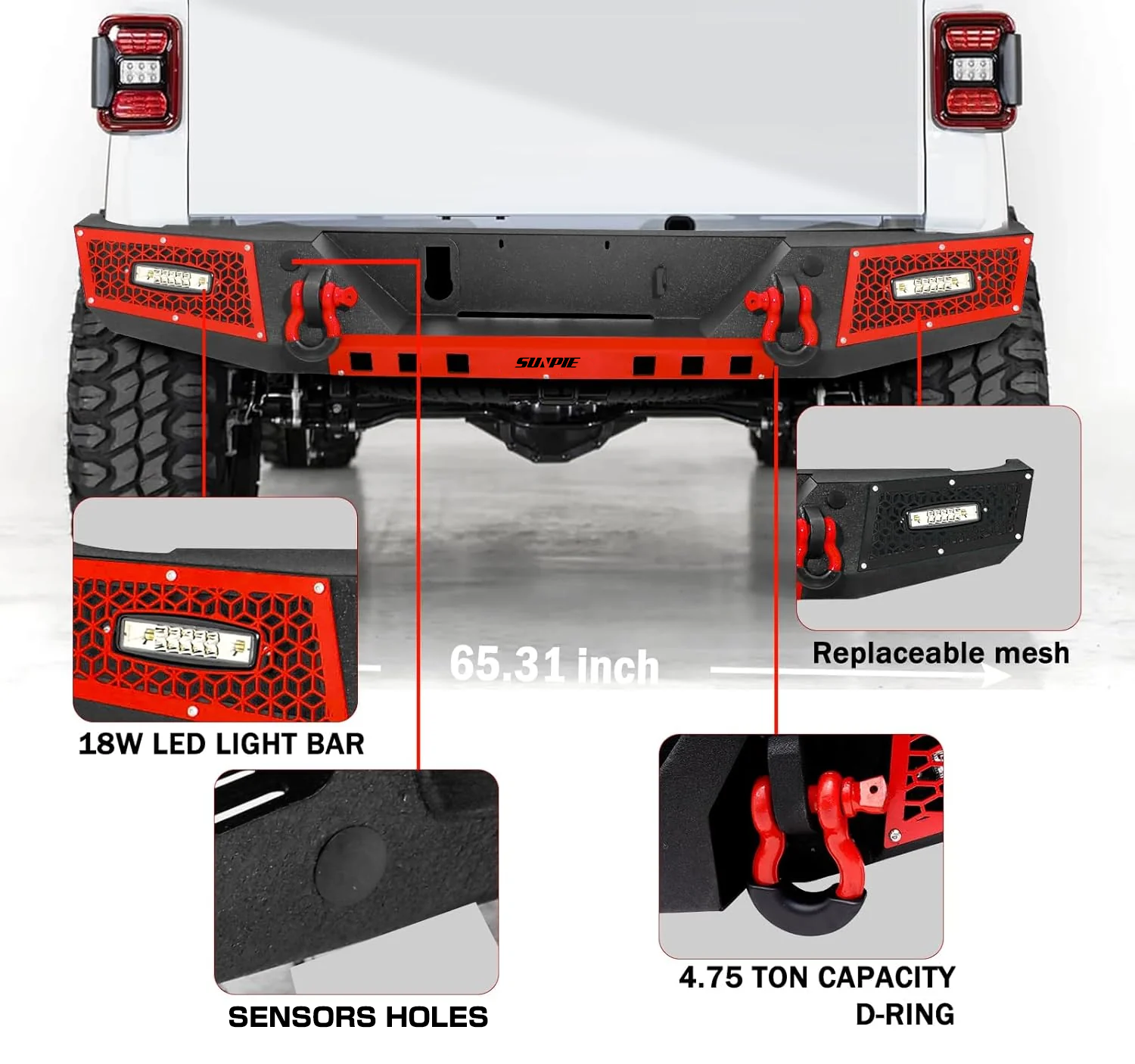 Jeep Front & Rear Bumper Combo Kit for 2018-2026 Jeep Wrangler JL/JLU 4xe
