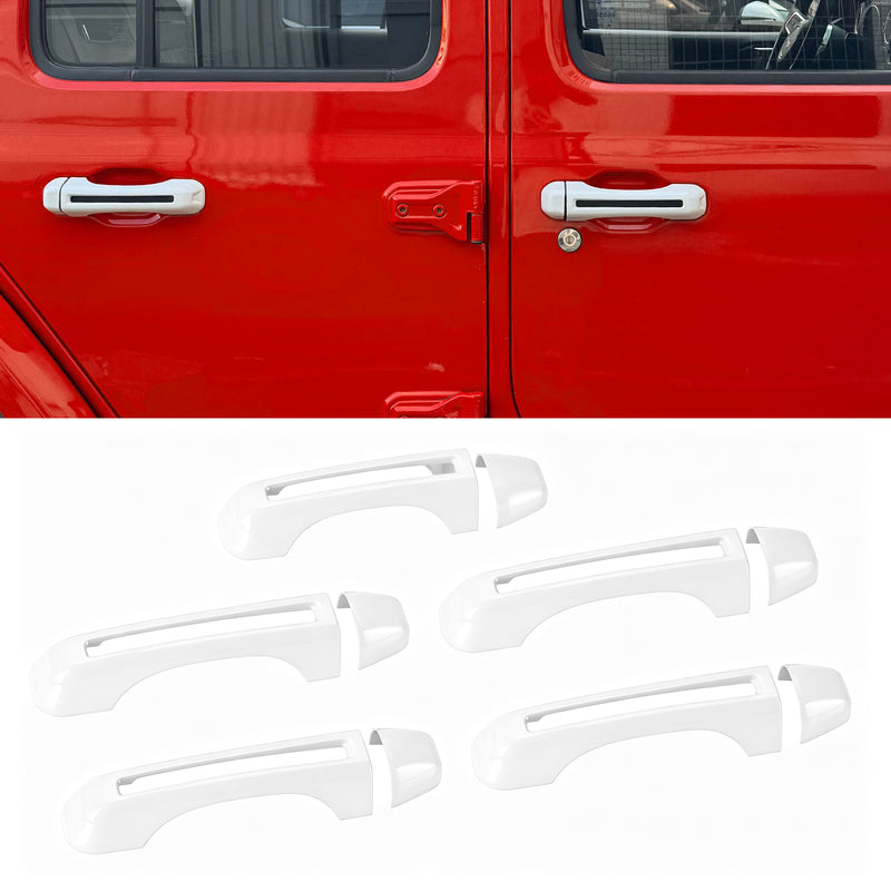ABS Gloss Black Exterior Door Handle Covers (5-Pack) for Jeep Wrangler JL JLU 4xe & Gladiato JT