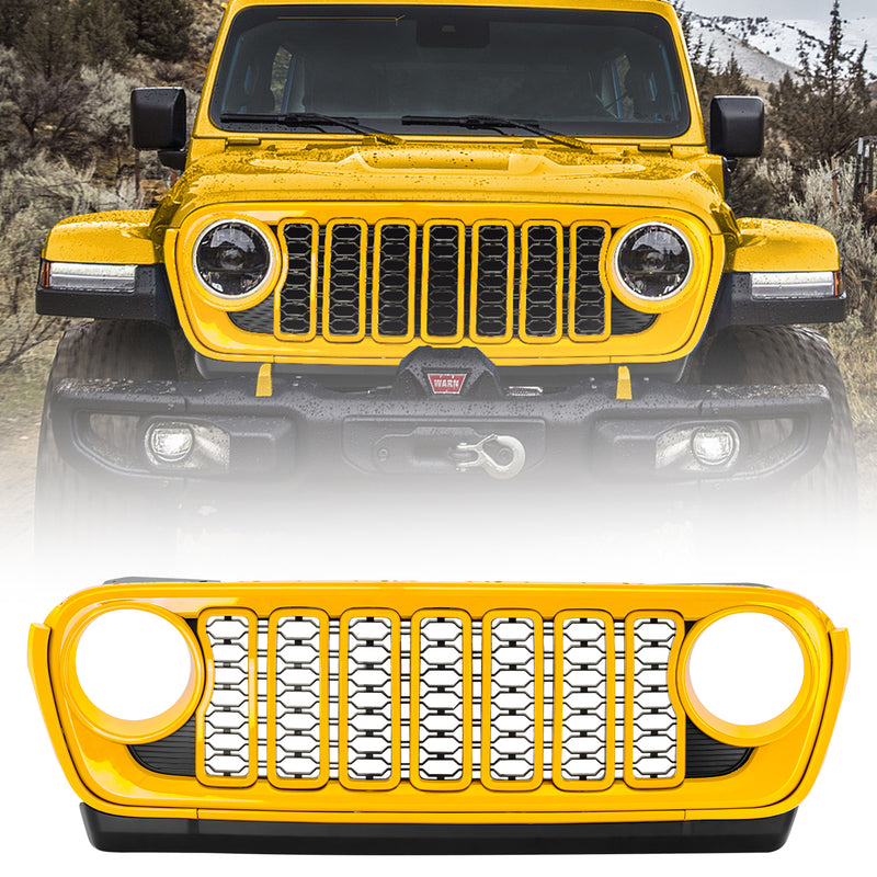 Modular ABS Jeep Front Grille | Fits '18-'25 Jeep Wrangler JL JLU 4xe & Gladiator | Available in 5 Colors