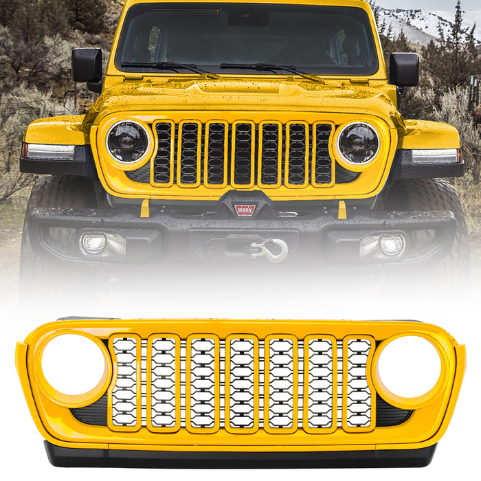 Modular ABS Jeep Front Grille | Fits '18-'25 Jeep Wrangler JL JLU 4xe & Gladiator | Available in 5 Colors