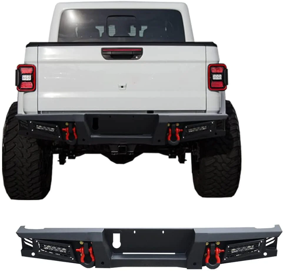 YZONA Front & Rear Bumper Set – 2020-2025 Jeep Gladiator JT – Carbon Steel W/ LED Lights