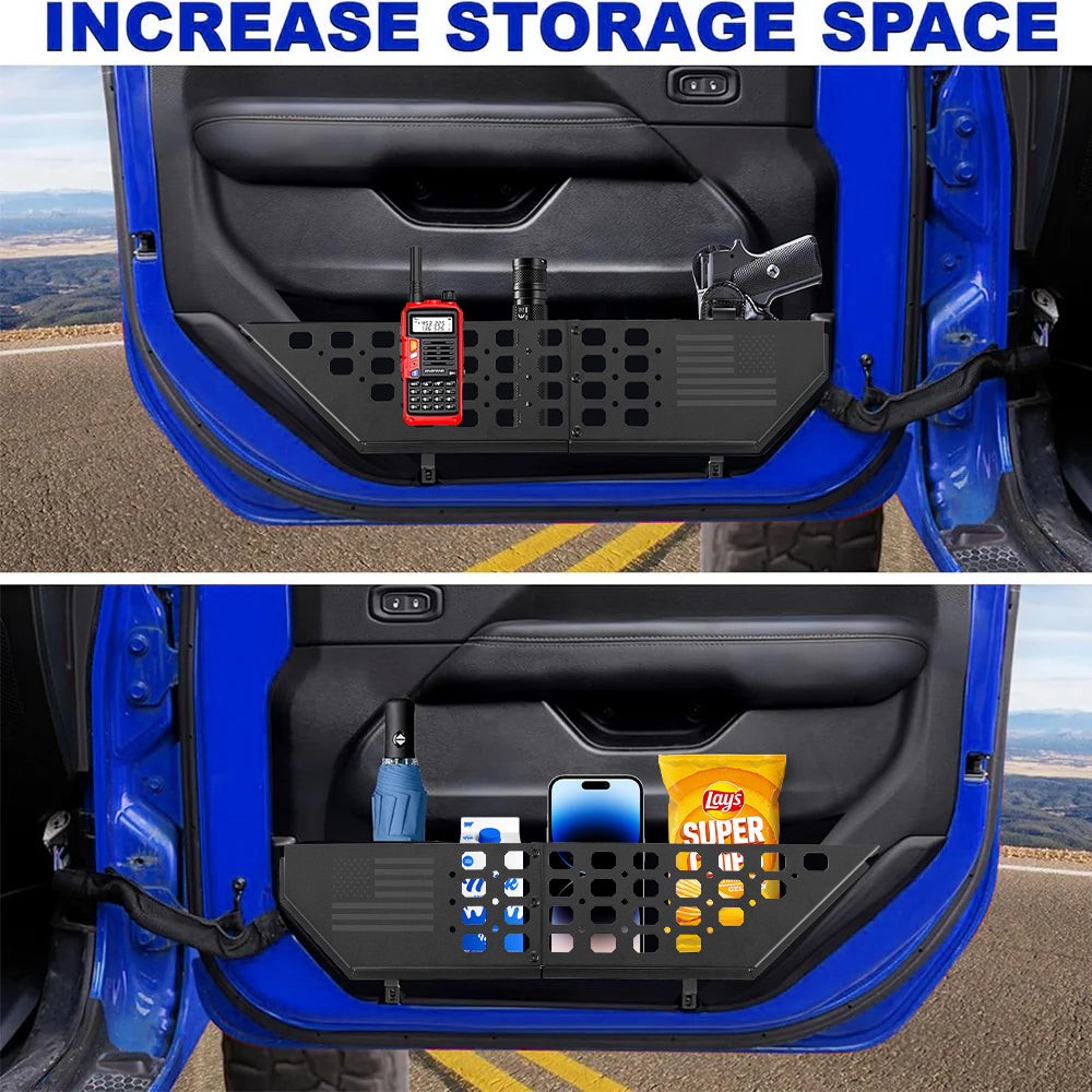 Jeep Metal Front & Rear Door Storage Box for 2018-2026 Jeep Wrangler JL JLU 4XE and Gladiator JT