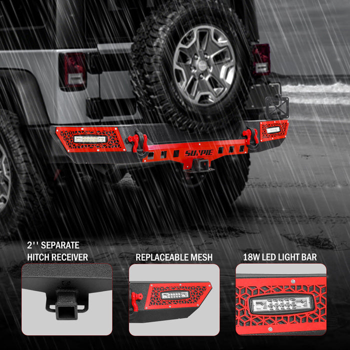 Jeep Wrangler JK/JKU Steel Rear Bumper with License Plate Bracket & Light