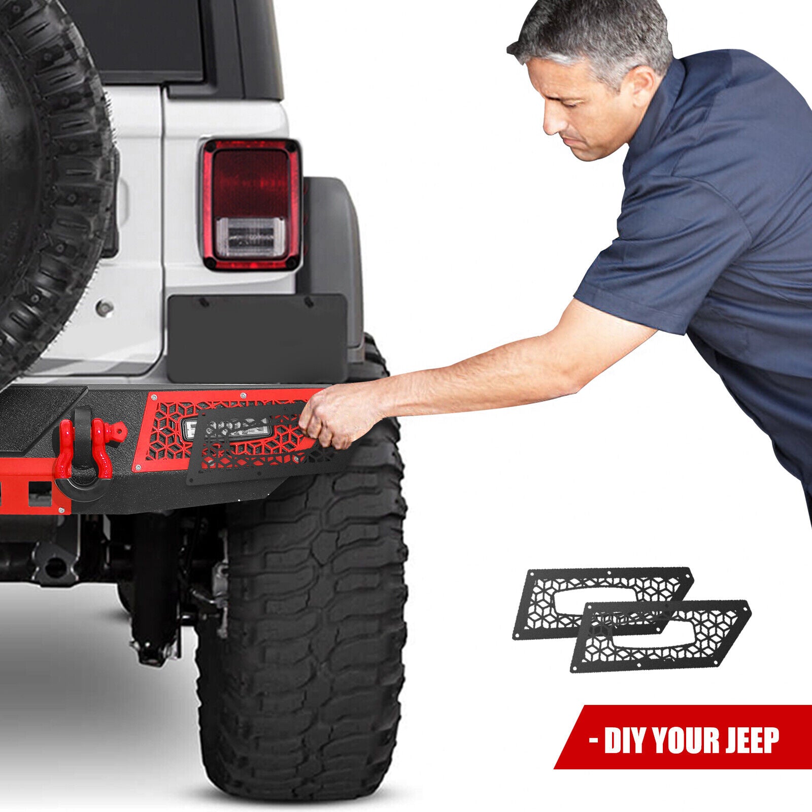 Jeep Wrangler JK/JKU Steel Rear Bumper with License Plate Bracket & Light